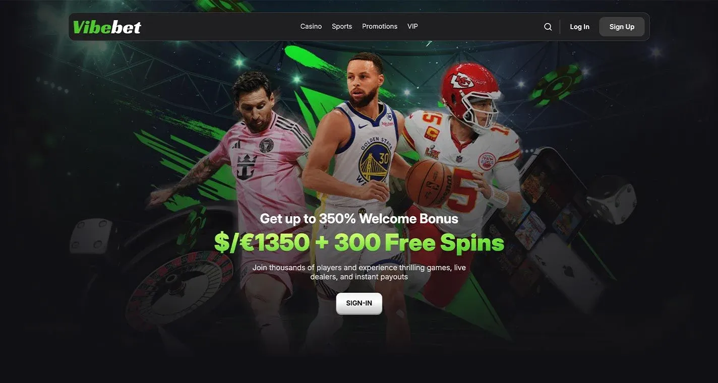 Vibebet Casino, screenshot del sito